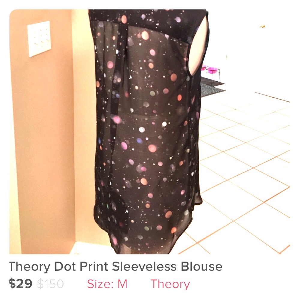 Theory planet design sleeveless blouse 💫